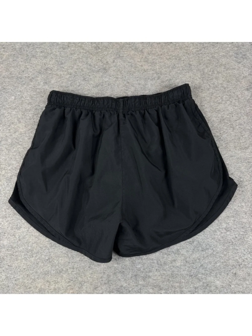 Nike Women's Black Athletic Running Shorts with White Swoosh